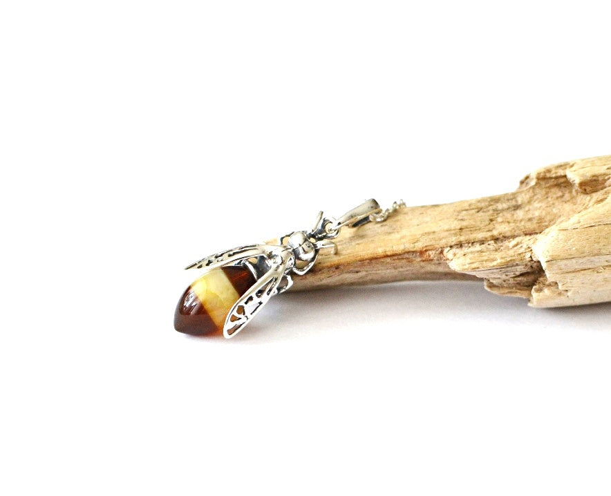 Baltic Amber Bee Necklace