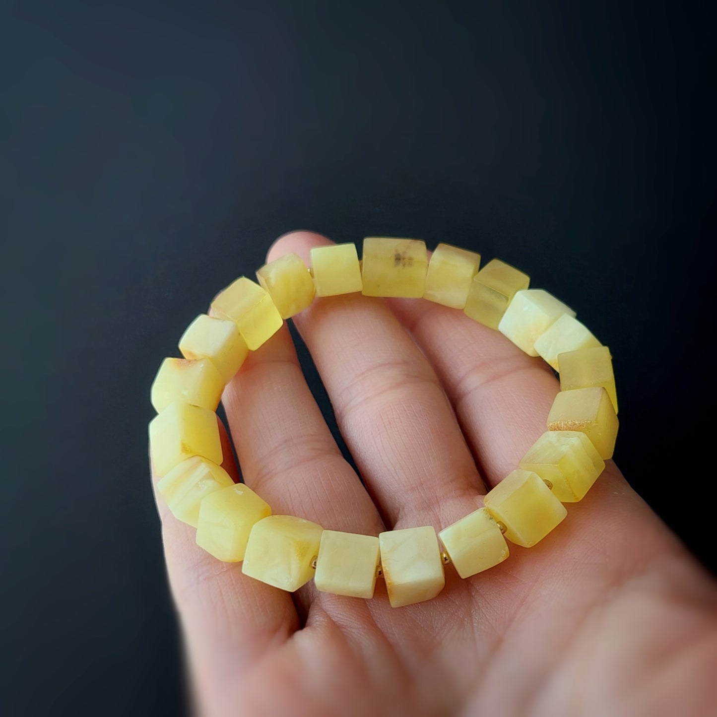 Natural Amber Bracelet – Yellow Cube, amber jewelry geometric bracelet