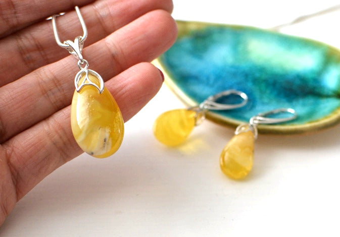 Natural Amber Set Jewelry