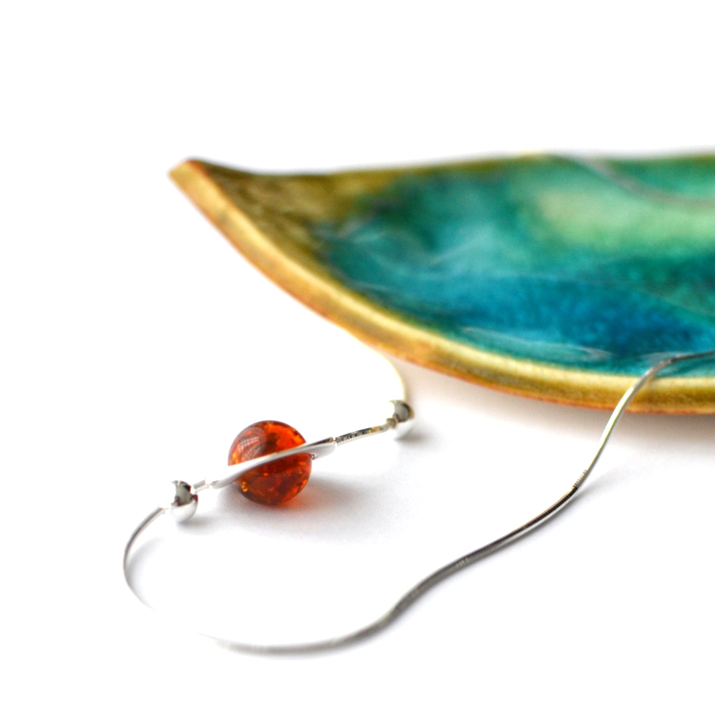 Dainty Silver Amber Necklace