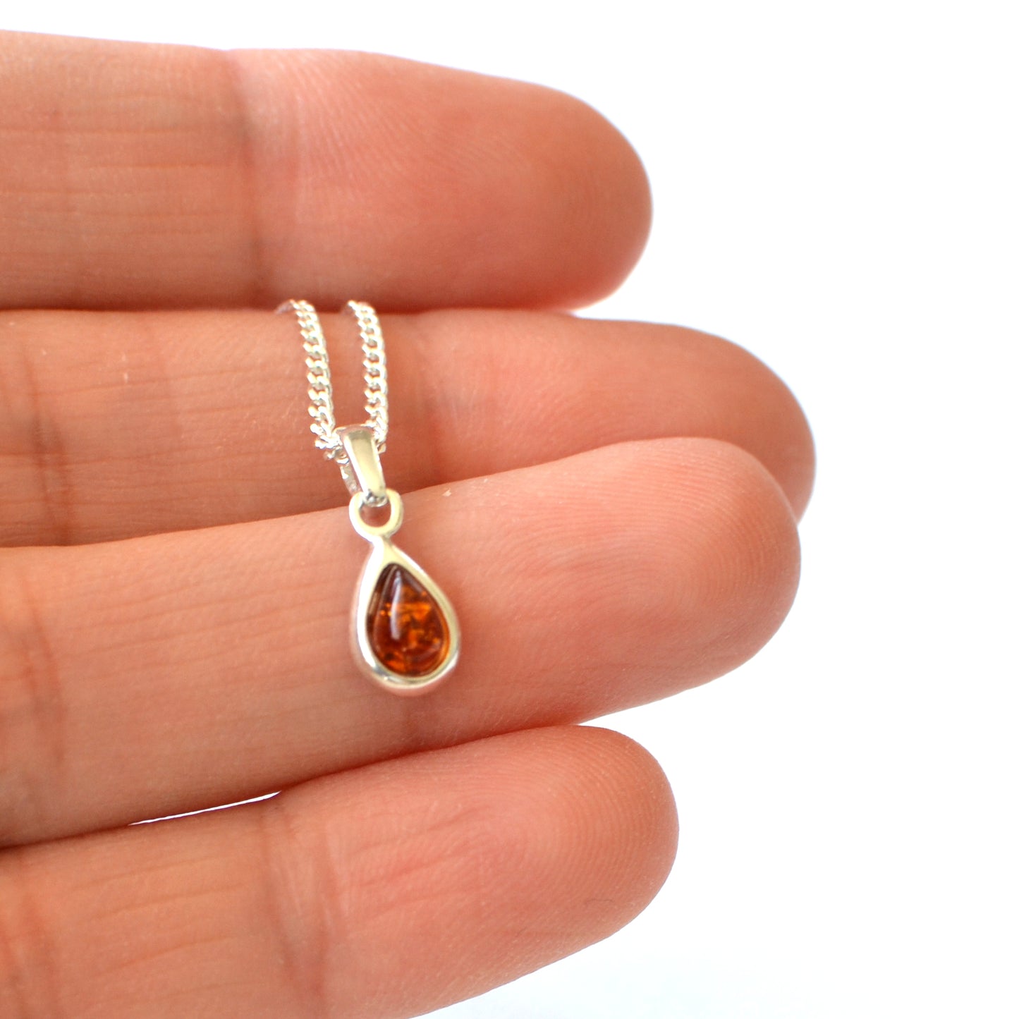 Natural Amber Teardrop Jewelry Set