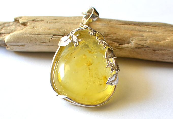 Huge Amber Pendant Necklace