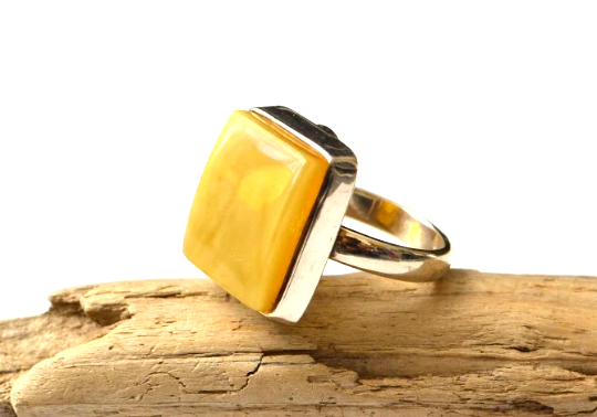 Sterling Silver Ring with Baltic Amber
