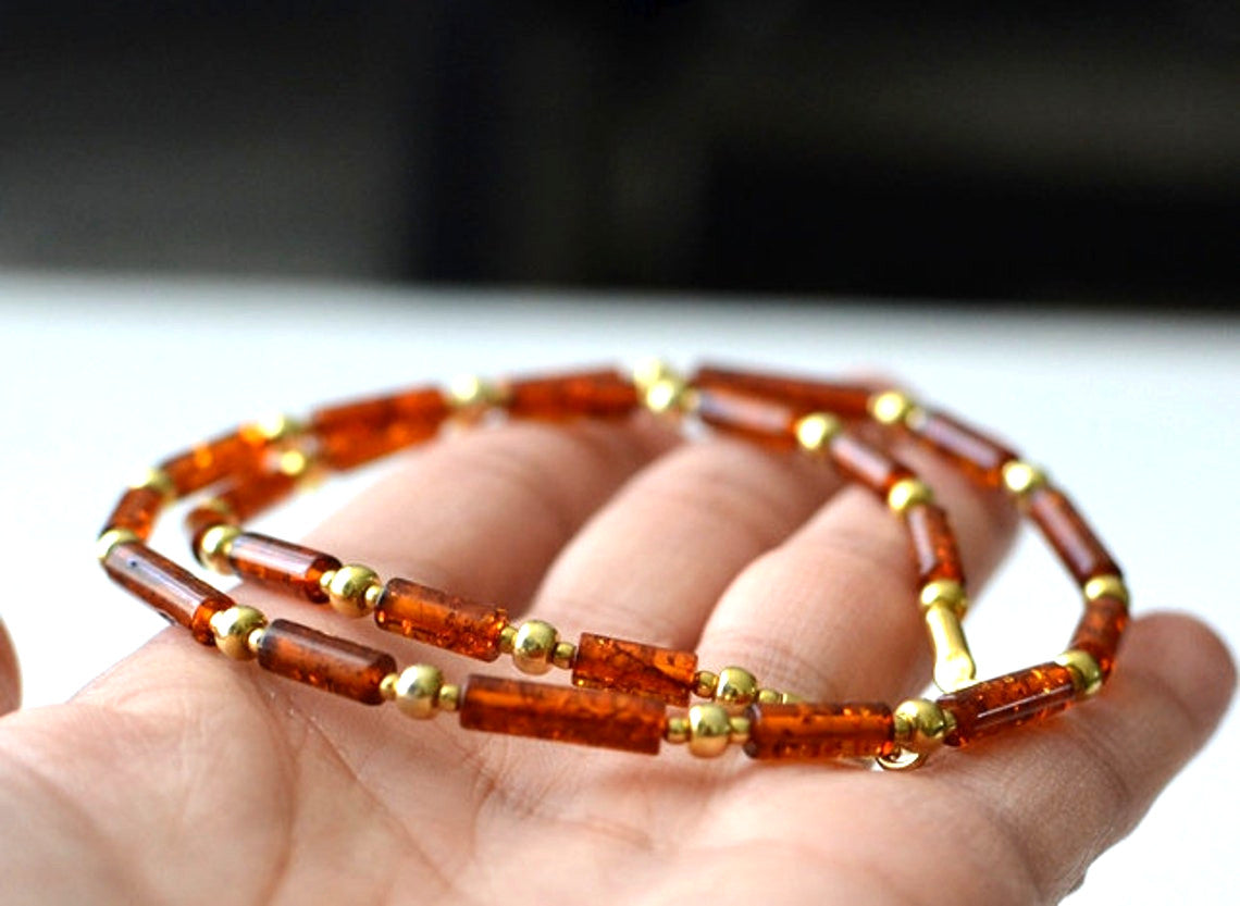 Modern Minimalist Amber Necklace