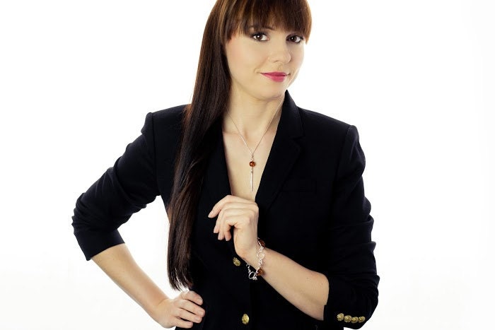 stone Necklace, Sterling Silver Tassel Necklace Statement Necklaces for Women Mom Birthday Gift from Daughter Trendy Gift for Wife, stone