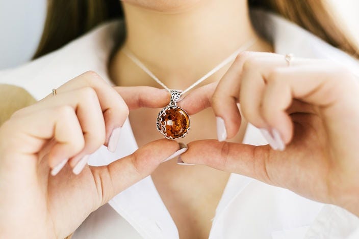 Green stone Necklace Protection Amulet stone Pendant Gemstone flower necklace stone jewelry silver necklace christmas gift for her