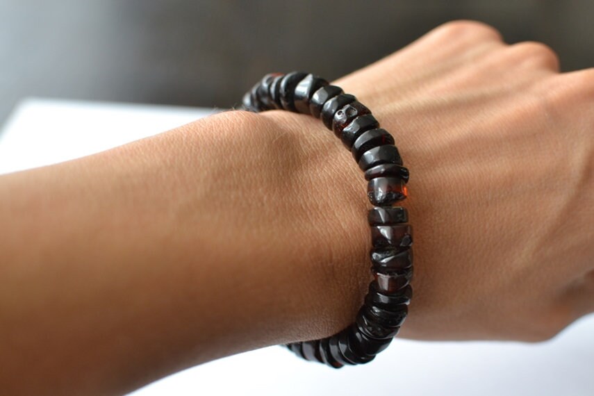 Natural Baltic Dark Amber Bracelet