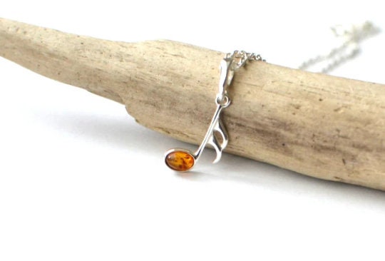 Silver Music Note Charm Necklace