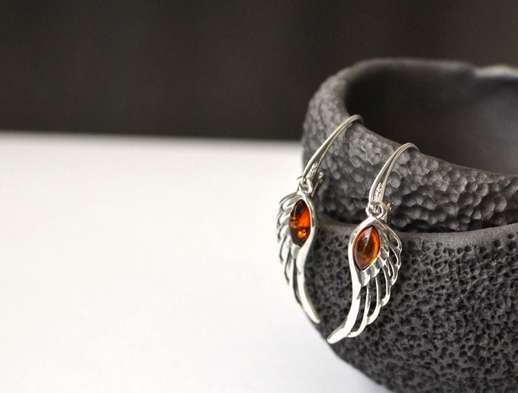 Sterling Silver Wing Earrings