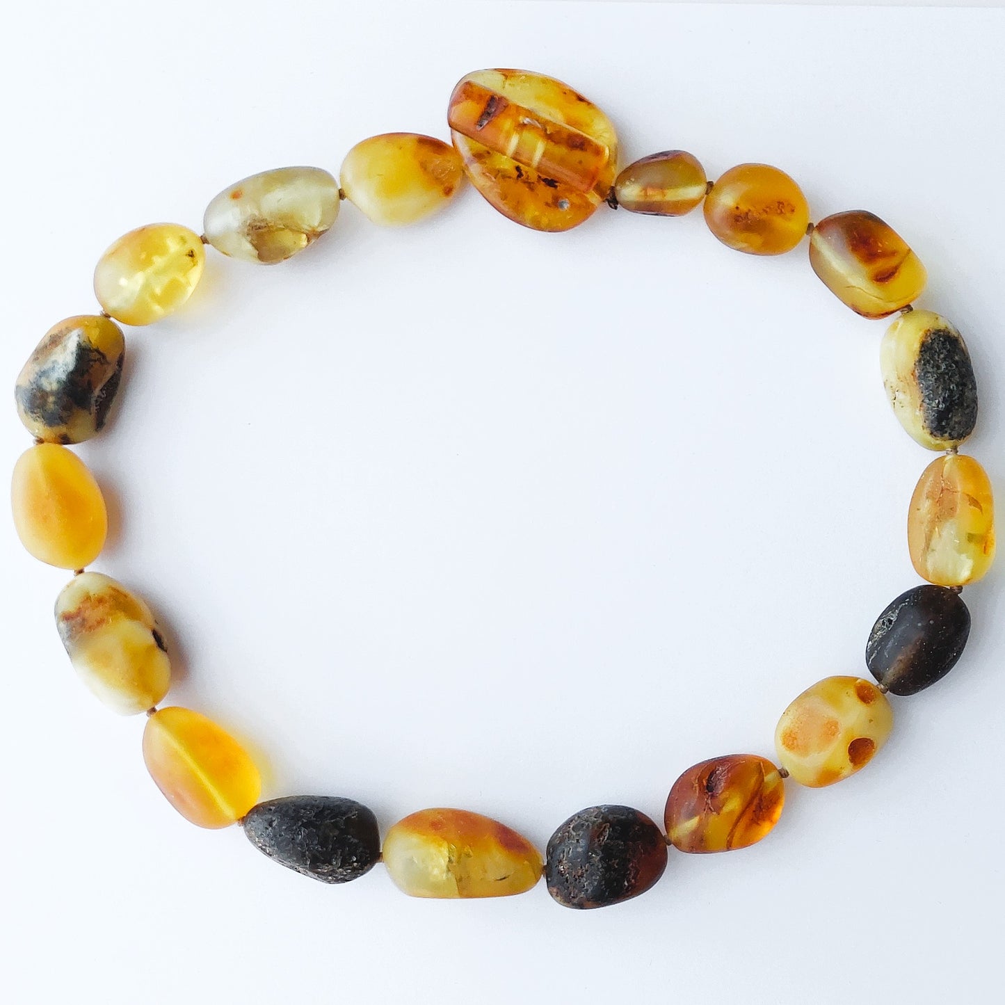 Natural Baltic amber necklace with large raw amber stones