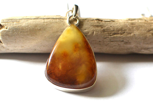 Baltic Amber Pendant with Silver Chain
