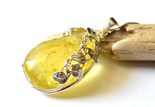 Huge Amber Pendant Necklace