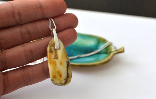 Raw Amber Pendant Necklace