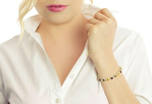 stone Bracelet, silver link bracelet, Minimalist jewelry, dainty gemstone bracelet, chain bracelet, nature stone bracelet amber jewelry gift