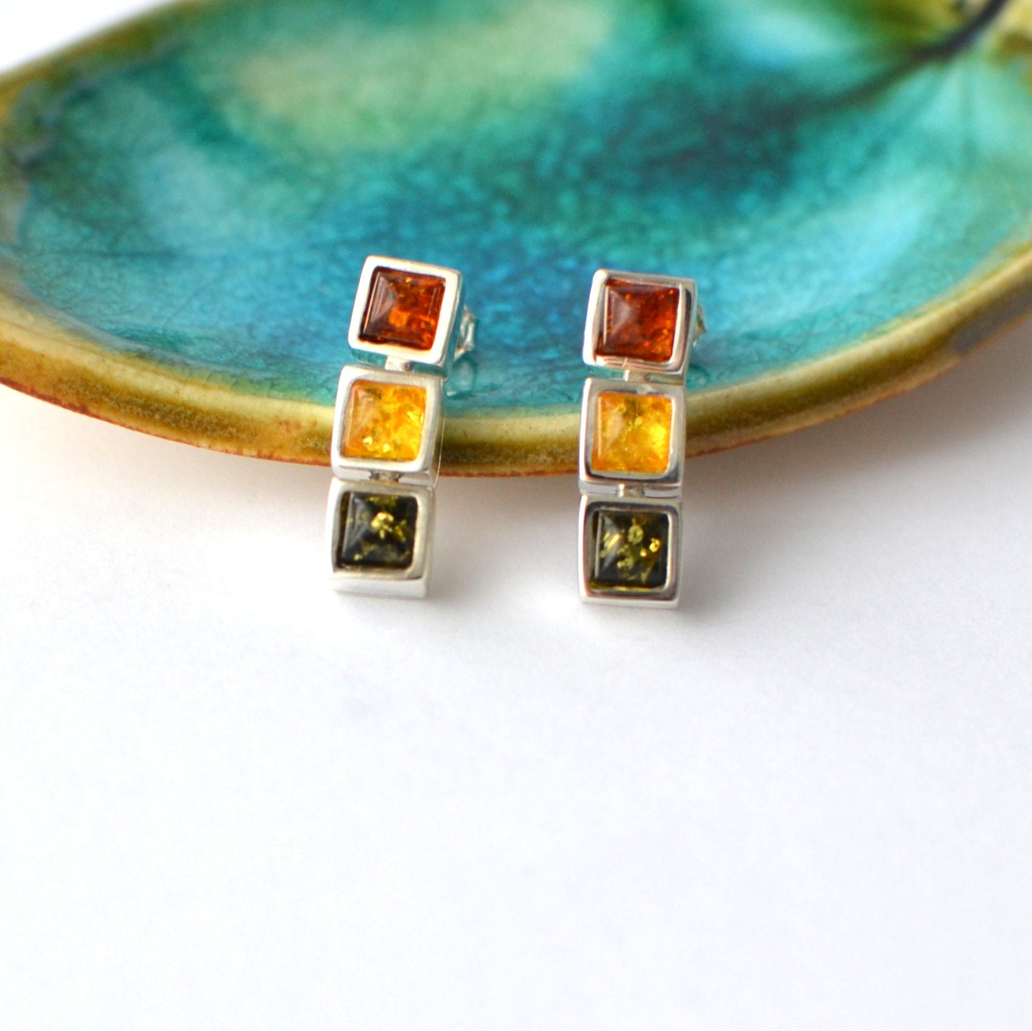 Amber Jewelry Set Earrings and Necklace