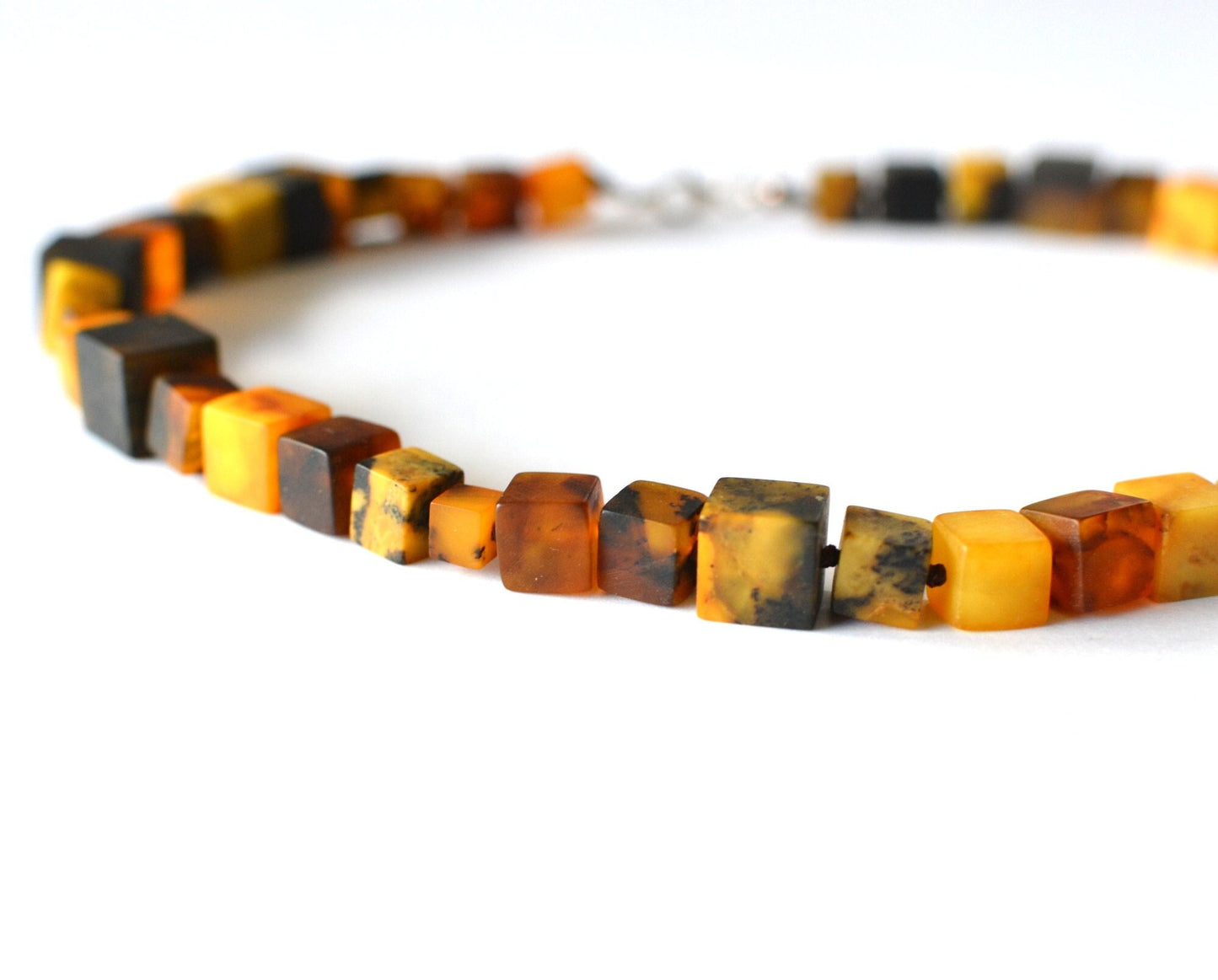 Cube Baltic Amber Necklace