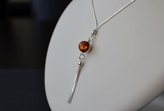 stone Necklace, Sterling Silver Tassel Necklace Statement Necklaces for Women Mom Birthday Gift from Daughter Trendy Gift for Wife, stone